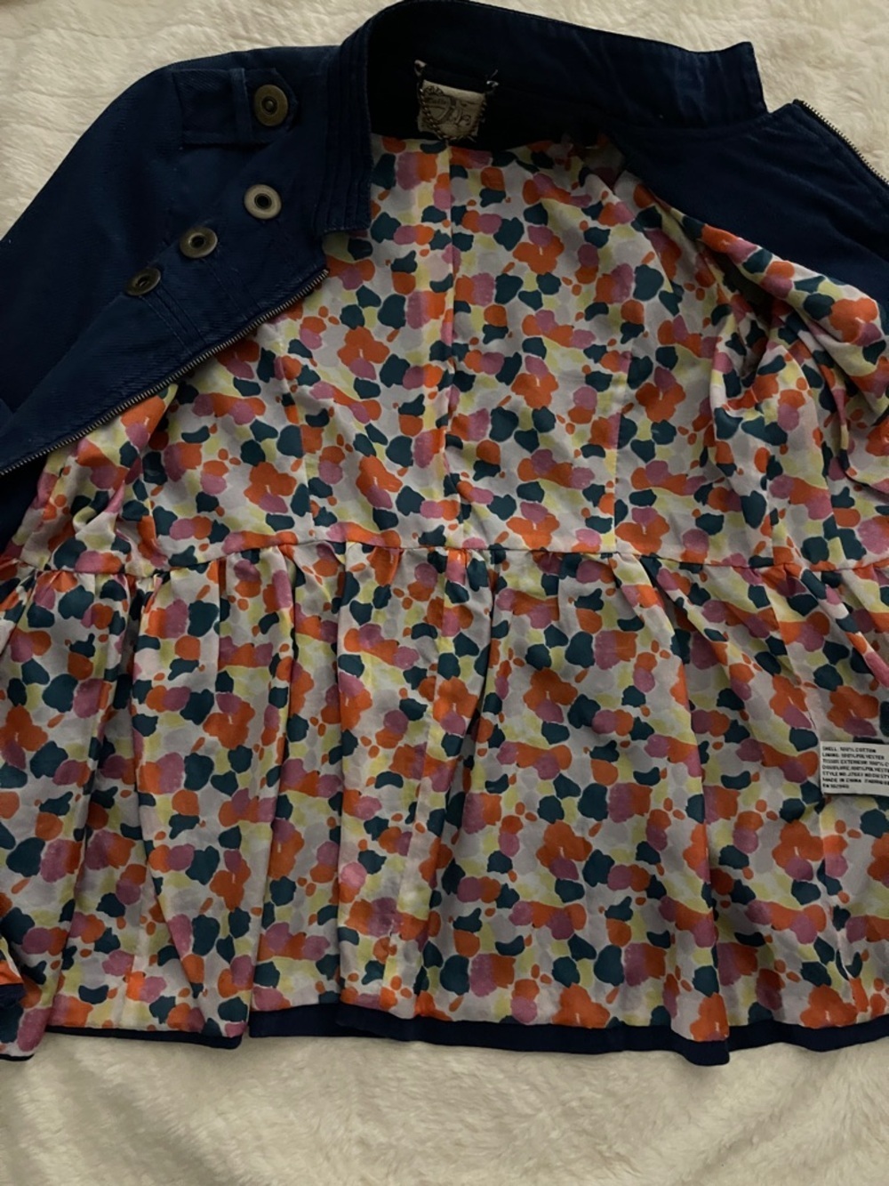 TULLE for Anthropologie Navy Button-Accent Peplum Military Jacket - Picture 7 of 8